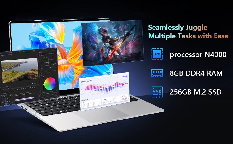 Laptops 15.6 Inch 8GB RAM 256 GB SSD 1920*1080P Screen Learning Portable Notebook Computer with Office 365 Camera for Student