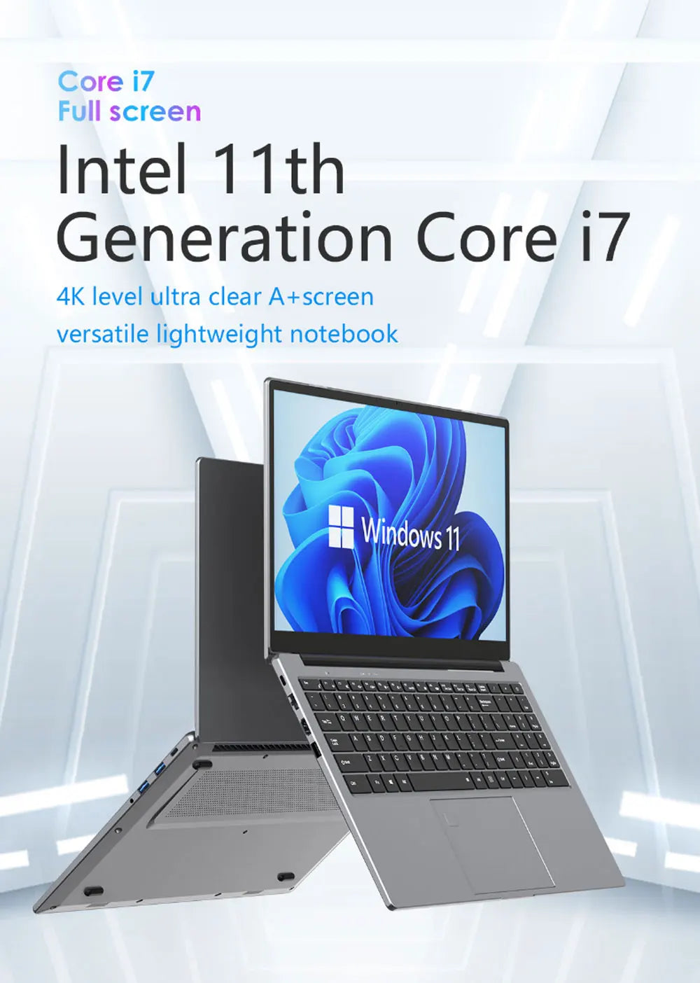 BOLUNSHUAI Laptop 15.6" Intel Processor N95 or i7 Notebook 16GB RAM 1TB SSD Cheap Computer FULL HD Resolution Office Study PC