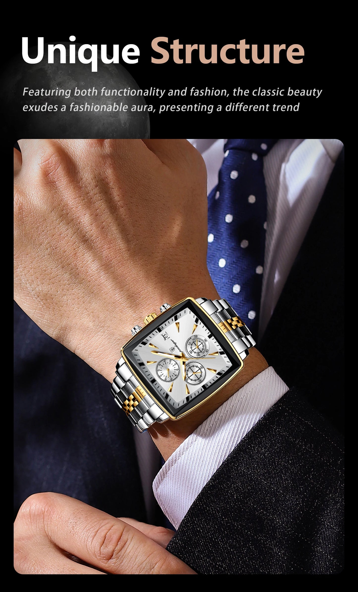 POEDAGAR Luxury Square Sport Man Wristwatch Waterproof