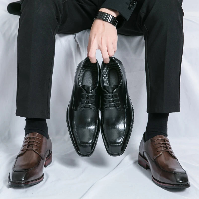 Hot Fashion British Style Business Leather