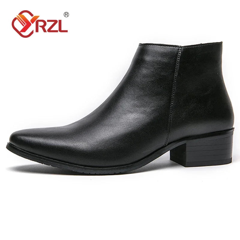 YRZL Mens PU Leather Boots