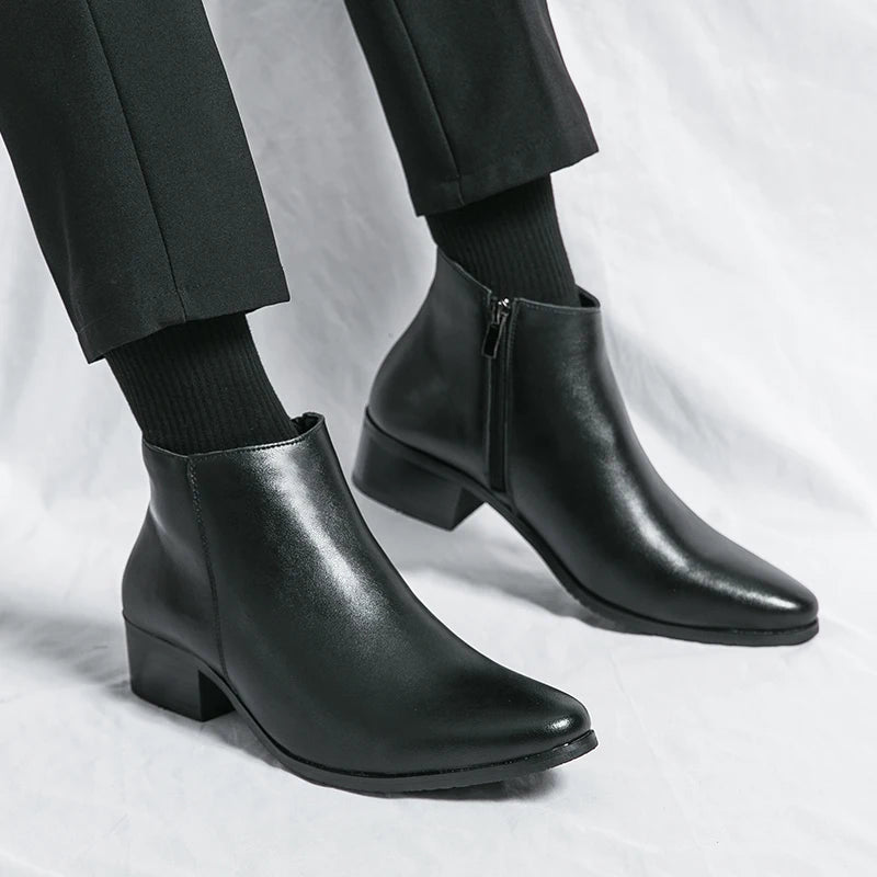 YRZL Mens PU Leather Boots
