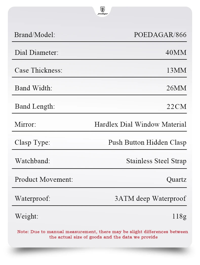 POEDAGAR Luxury Square Sport Man Wristwatch Waterproof