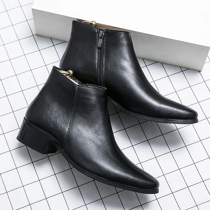 YRZL Mens PU Leather Boots