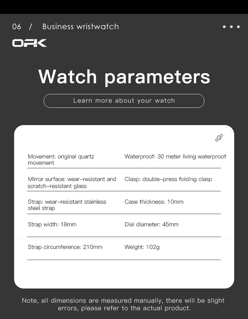OPK  6026 men's quartz watch