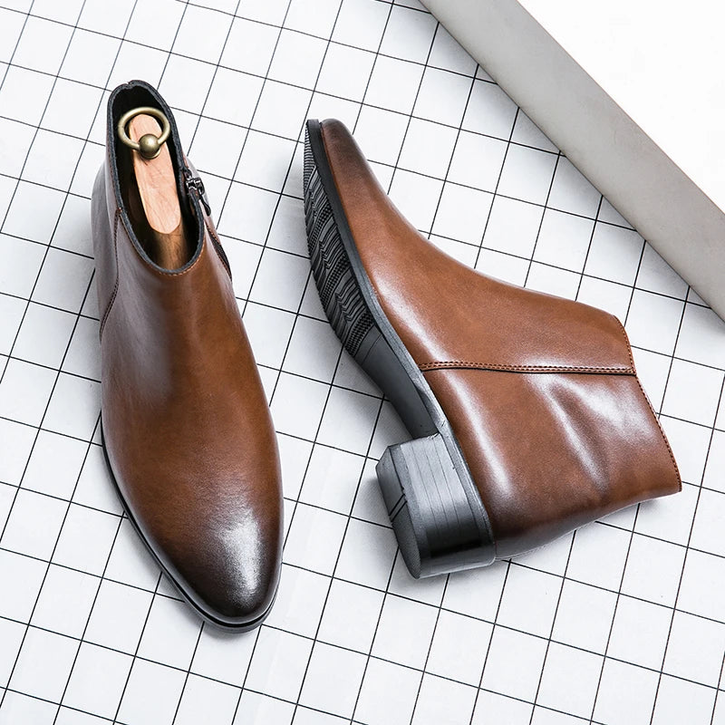 YRZL Mens PU Leather Boots