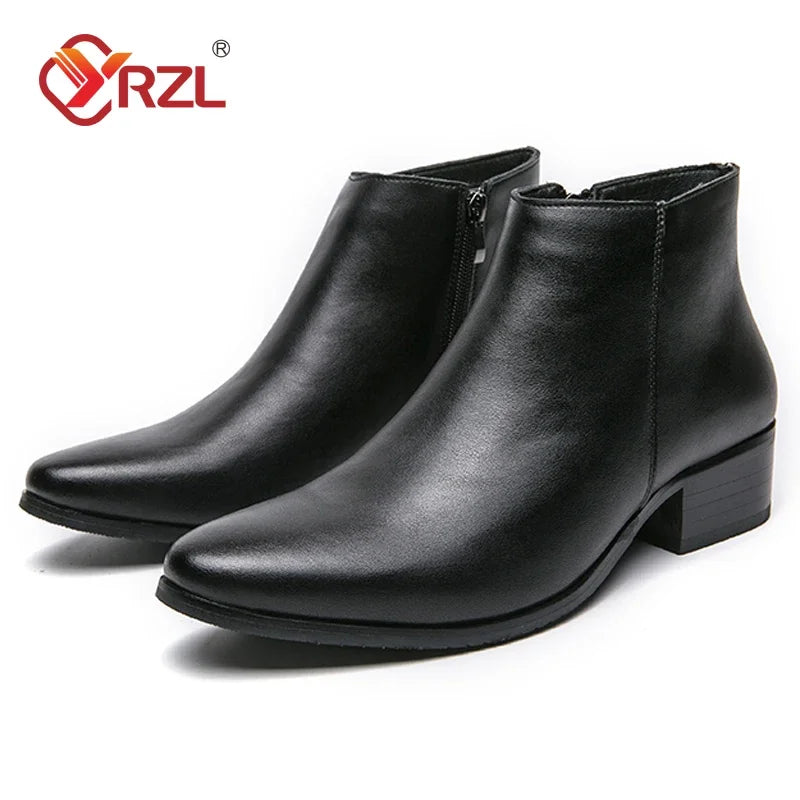 YRZL Mens PU Leather Boots