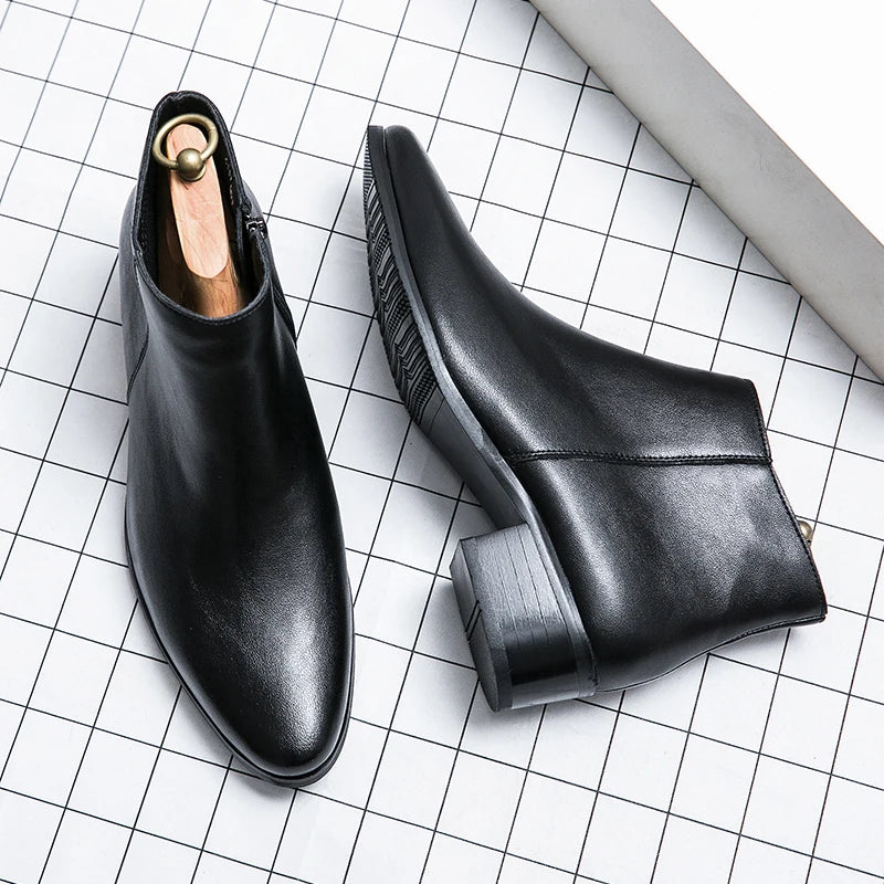 YRZL Mens PU Leather Boots